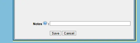 Configuration notes field and the Save button
